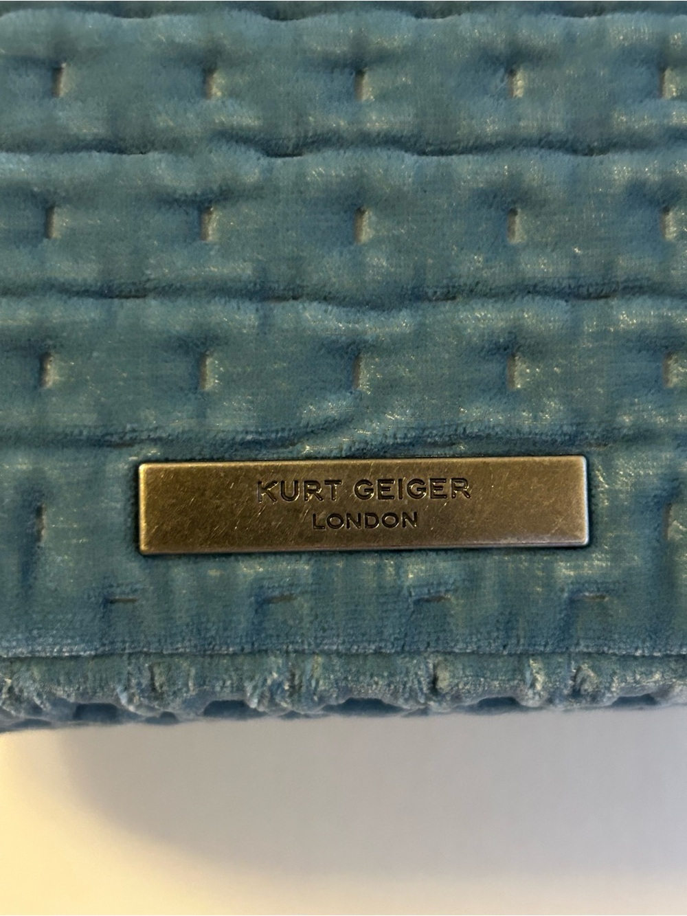 Kurt Geiger Blue Quilted Shoulder Bag with Crystal Embellishments - Picture 6 of 16
